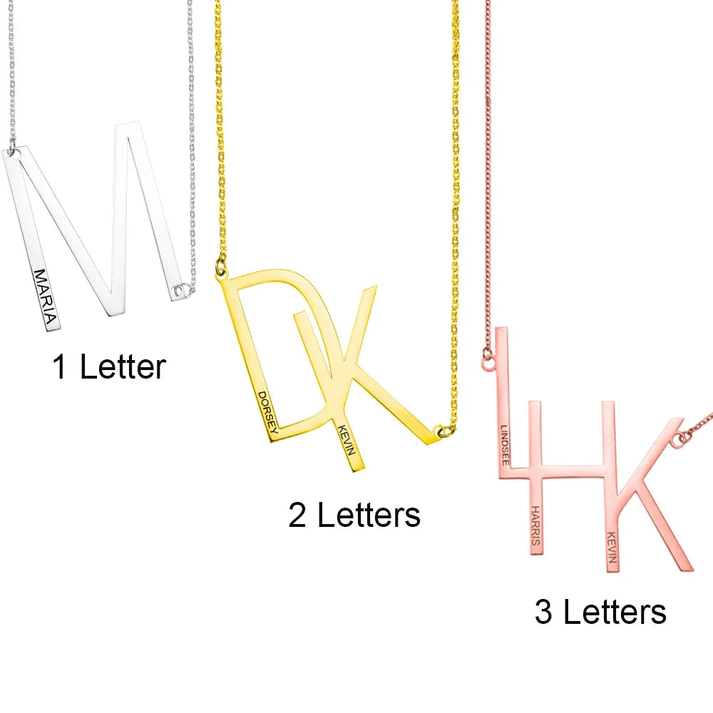 Custom-made Sideways Initial Necklace